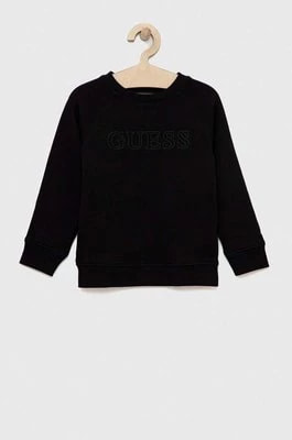 Zdjęcie produktu Guess bluza dziecięca kolor czarny gładka