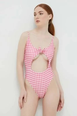 Zdjęcie produktu Guess jednoczęściowy strój kąpielowy kolor różowy usztywniona miseczka