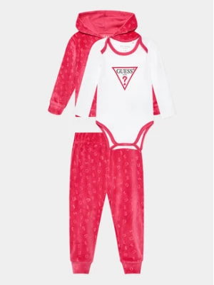 Zdjęcie produktu Guess Komplet bluza, body i spodnie dresowe H3BW01 KA2X0 Różowy Regular Fit