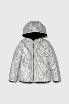 Zdjęcie produktu Guess kurtka dwustronna dziecięca kolor srebrny