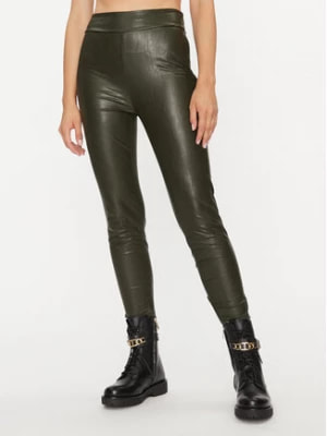 Zdjęcie produktu Guess Spodnie z imitacji skóry Priscilla W2YB16 WEPI0 Zielony Slim Fit