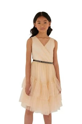 Zdjęcie produktu Guess sukienka dziecięca kolor beżowy mini rozkloszowana