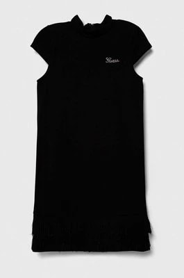 Zdjęcie produktu Guess sukienka dziecięca kolor czarny mini prosta