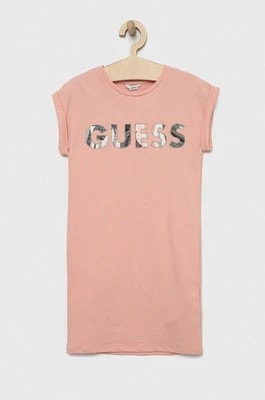 Zdjęcie produktu Guess sukienka dziecięca kolor różowy mini prosta