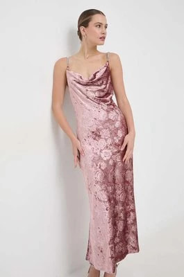 Zdjęcie produktu Guess sukienka kolor różowy maxi dopasowana