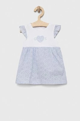 Zdjęcie produktu Guess sukienka niemowlęca kolor niebieski mini rozkloszowana