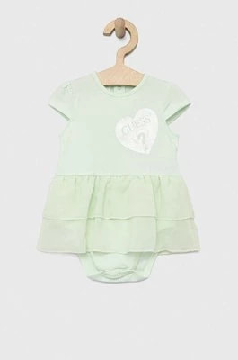Zdjęcie produktu Guess sukienka niemowlęca kolor turkusowy mini rozkloszowana
