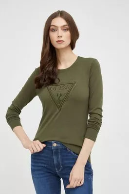 Zdjęcie produktu Guess sweter damski kolor zielony lekki