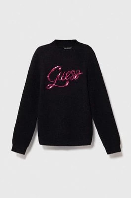 Zdjęcie produktu Guess sweter dziecięcy kolor czarny ciepły