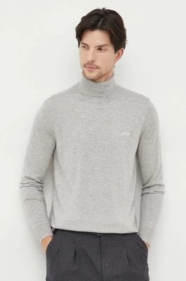 Zdjęcie produktu Guess sweter z domieszką jedwabiu kolor szary lekki z golferm