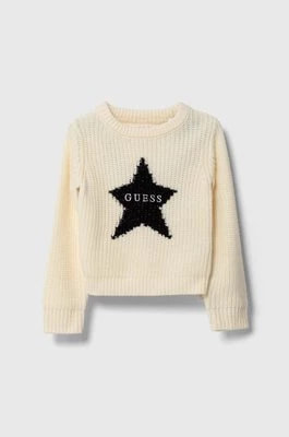 Zdjęcie produktu Guess sweter z domieszką wełny dziecięcy kolor beżowy lekki