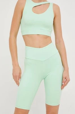 Zdjęcie produktu Guess szorty damskie kolor zielony gładkie medium waist