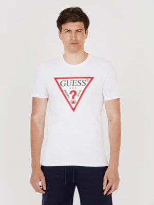 Zdjęcie produktu GUESS T-shirt męski biały z dużym logo