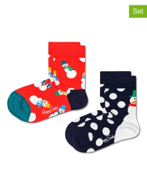Zdjęcie produktu Happy Socks Skarepty (4 pary) "Snowman" w kolorze granatowo-czerwonym rozmiar: 24-26