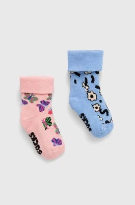 Zdjęcie produktu Happy Socks skarpetki dziecięce Kids Butterfly Baby Terry Socks 2-pack kolor różowy