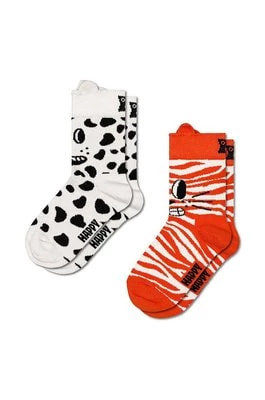 Zdjęcie produktu Happy Socks skarpetki dziecięce Kids Cat & Dog Socks 2-pack kolor biały