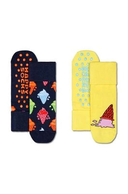 Zdjęcie produktu Happy Socks skarpetki dziecięce Kids Ice Cream Anti-Slip Socks 2-pack kolor czarny