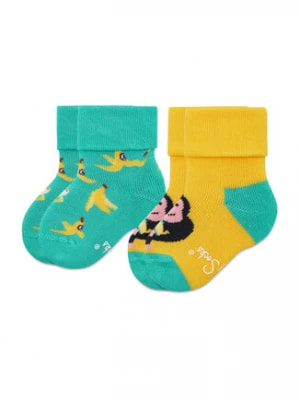 Zdjęcie produktu Happy Socks Zestaw 2 par wysokich skarpet dziecięcych KMNB45-7000 Zielony