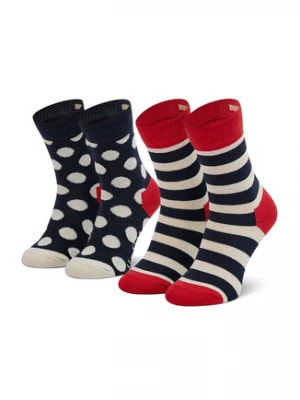 Zdjęcie produktu Happy Socks Zestaw 2 par wysokich skarpet dziecięcych KSTR02-4000 Granatowy