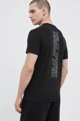 Zdjęcie produktu Helly Hansen t-shirt bawełniany kolor czarny wzorzysty 53936-697