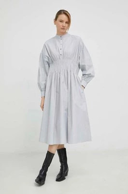 Zdjęcie produktu Herskind sukienka bawełniana kolor biały midi rozkloszowana