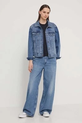 Zdjęcie produktu Hollister Co. kurtka jeansowa damska kolor niebieski przejściowa oversize