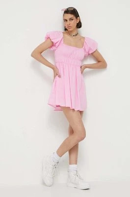 Zdjęcie produktu Hollister Co. sukienka bawełniana kolor fioletowy mini rozkloszowana