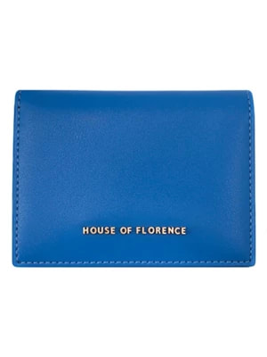 Zdjęcie produktu HOUSE OF FLORENCE Skórzane etui w kolorze niebieskim na karty - 11 x 8 cm rozmiar: onesize