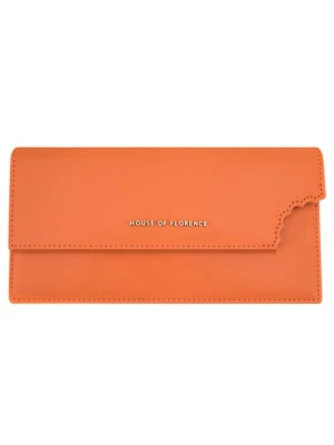 Zdjęcie produktu HOUSE OF FLORENCE Skórzany portfel w kolorze pomarańczowym - 18,5 x 10 cm rozmiar: onesize