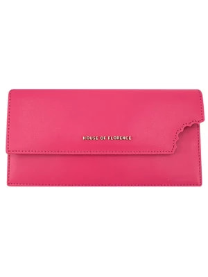 Zdjęcie produktu HOUSE OF FLORENCE Skórzany portfel w kolorze różowym - 18,5 x 10 cm rozmiar: onesize