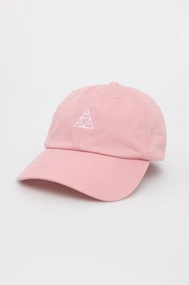 Zdjęcie produktu HUF czapka bawełniana kolor różowy z aplikacją