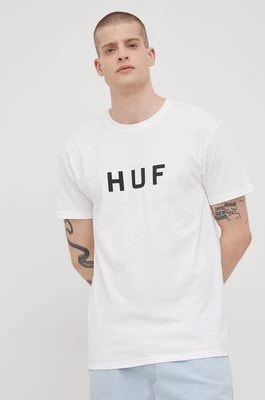 Zdjęcie produktu HUF t-shirt bawełniany kolor biały z nadrukiem
