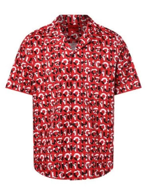Zdjęcie produktu HUGO Koszula męska - Ellino Mężczyźni Regular Fit Bawełna czerwony wzorzysty,