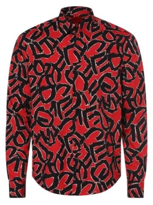 Zdjęcie produktu HUGO Koszula męska Mężczyźni Slim Fit Bawełna czerwony wzorzysty,