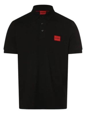 Zdjęcie produktu HUGO Męska koszulka polo - Dereso222 Mężczyźni Bawełna czarny jednolity,