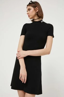 Zdjęcie produktu HUGO sukienka kolor czarny mini rozkloszowana