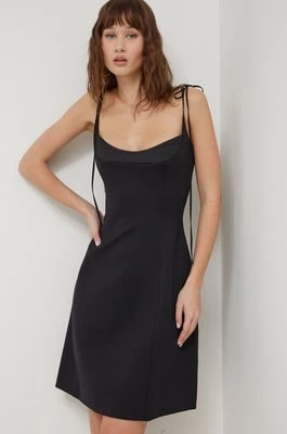 Zdjęcie produktu HUGO sukienka kolor czarny mini rozkloszowana 50510426