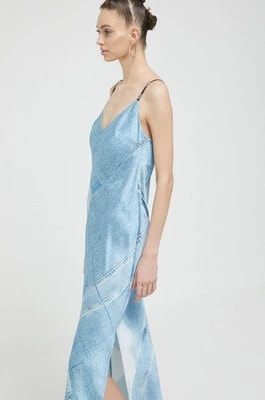 Zdjęcie produktu HUGO sukienka kolor niebieski maxi prosta