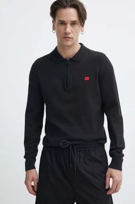 Zdjęcie produktu HUGO sweter bawełniany kolor czarny lekki 50510394