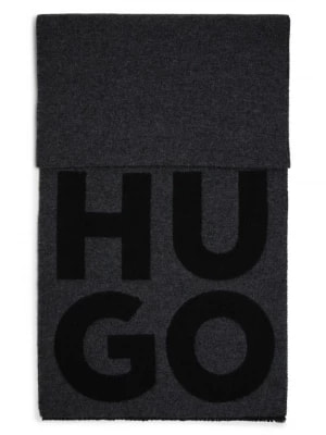 Zdjęcie produktu HUGO Szalik męski Mężczyźni szary|czarny jednolity,