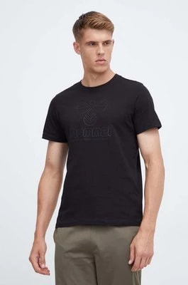 Zdjęcie produktu Hummel t-shirt bawełniany kolor czarny z nadrukiem