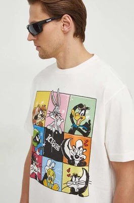 Zdjęcie produktu Iceberg t-shirt bawełniany x Looney Tunes męski kolor beżowy z nadrukiem