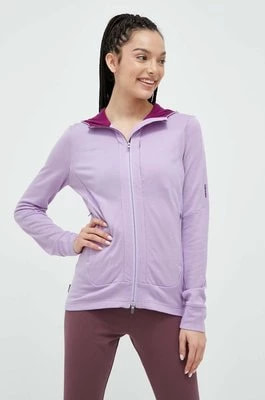 Zdjęcie produktu Icebreaker bluza sportowa kolor fioletowy z kapturem gładka