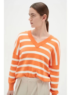 Zdjęcie produktu InWear Sweter w kolorze pomarańczowo-białym rozmiar: L