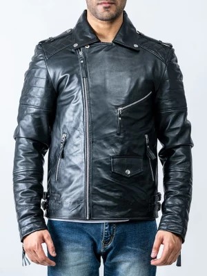 Zdjęcie produktu Isaco und Kawa Skórzana kurtka w kolorze czarnym rozmiar: 46