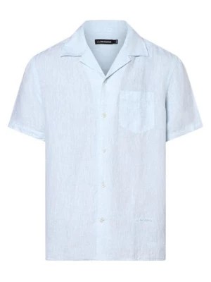 Zdjęcie produktu J.Lindeberg Męska koszula lniana Mężczyźni Regular Fit len niebieski marmurkowy,