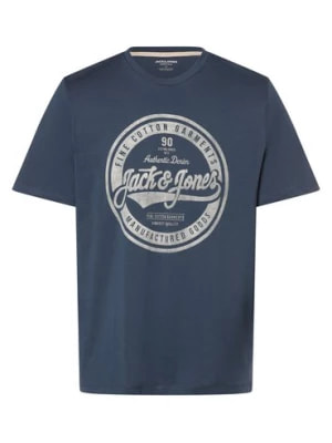 Zdjęcie produktu Jack & Jones Koszulka męska - JJEJeans Mężczyźni Bawełna niebieski nadruk,