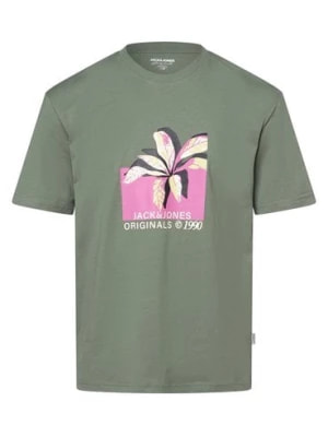 Zdjęcie produktu Jack & Jones Koszulka męska - JORTampa Mężczyźni Bawełna zielony nadruk,
