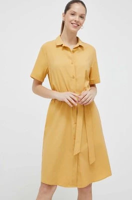 Zdjęcie produktu Jack Wolfskin sukienka HOLIDAY MIDI kolor żółty mini rozkloszowana 1507212