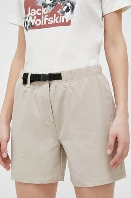 Zdjęcie produktu Jack Wolfskin szorty 10 damskie kolor beżowy gładkie medium waist
